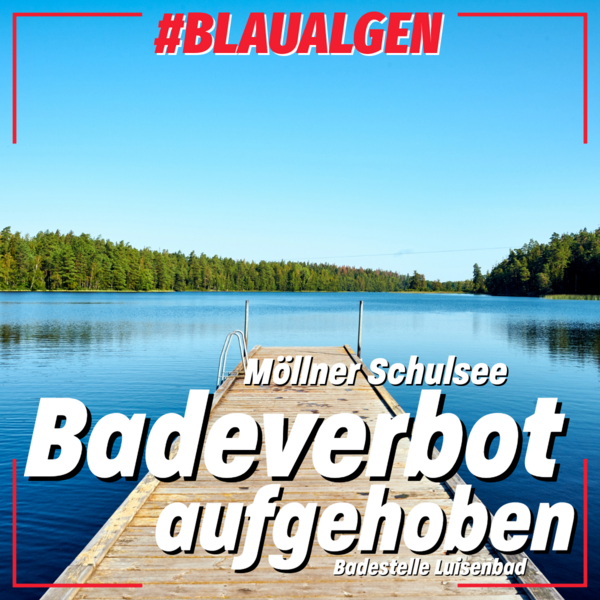 Aufhebung Badeverbot am Möllner Schulsee, Luisenbad