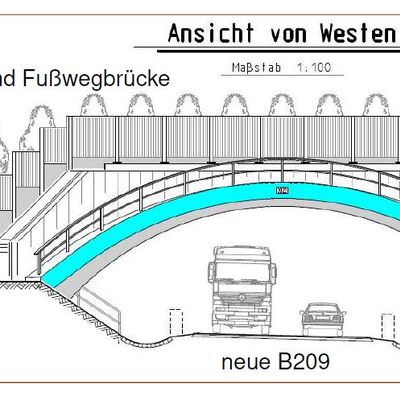 Bild 2 B 209: Neubau der Rad- und Fußwegbrücke startet