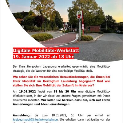 Einladung zur Mobilitätswerkstatt am 19.01.2022